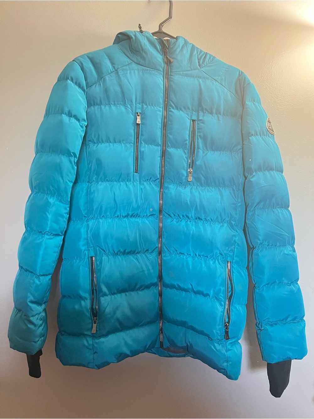 Avalanche Teal Hooded Quilted Puffer Jacket
